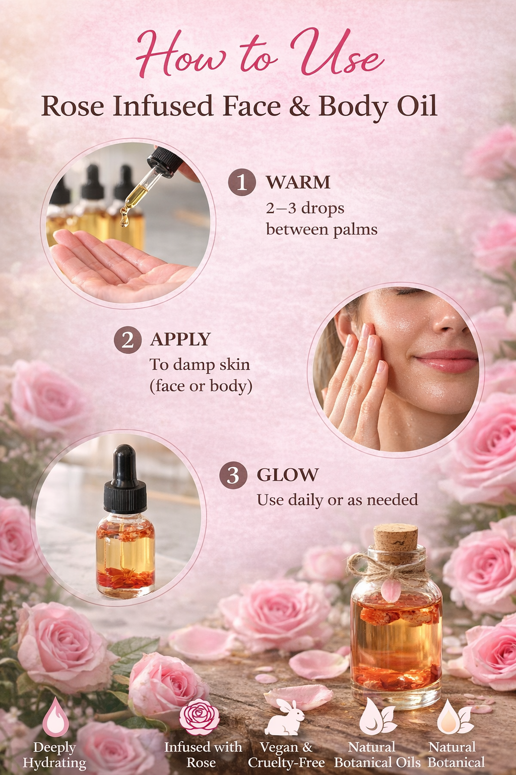 Rose Glow Facial Oil | Organic Rosehip & Frankincense Serum for Radiant, Youthful Skin